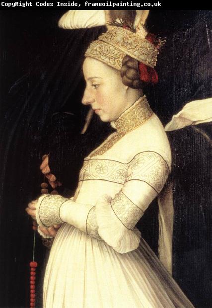 HOLBEIN, Hans the Younger Darmstadt Madonna (detail) sf